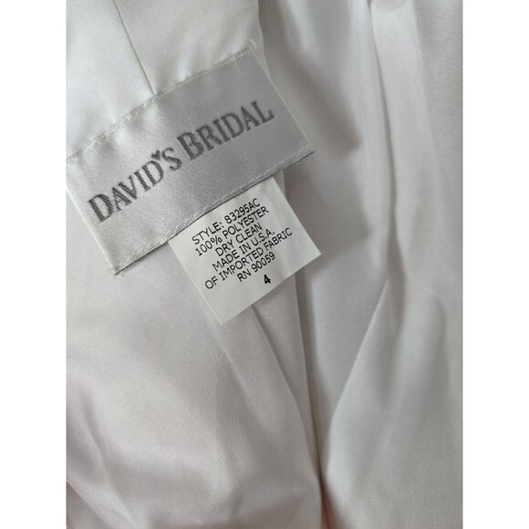 Davids Bridal Short Bright Orange floral Strapless Formal dress- Size 4- NWT - Picture 2 of 12